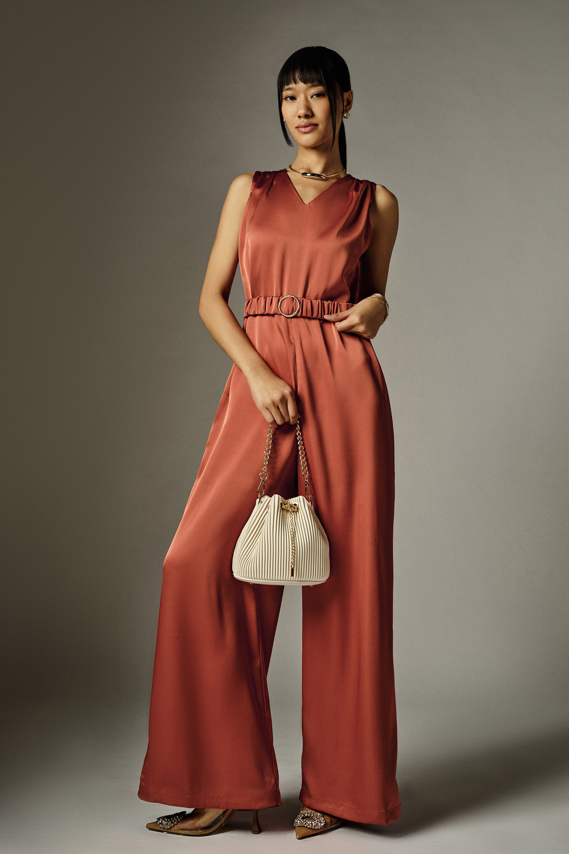 Penelope Rust Jumpsuit, Rust, image 2